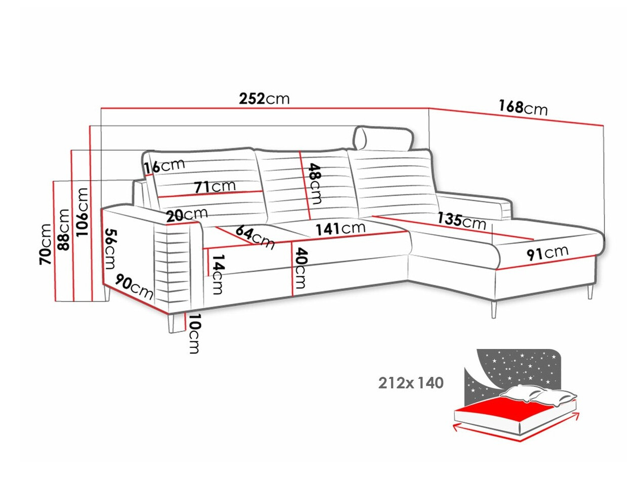 Corner sofa Comfivo Cumintudo (Velluto 08)