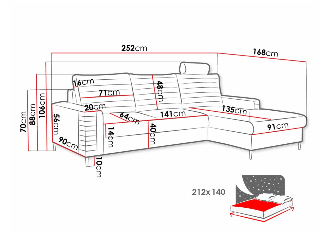 Corner sofa Comfivo Cumintudo (Velluto 08)