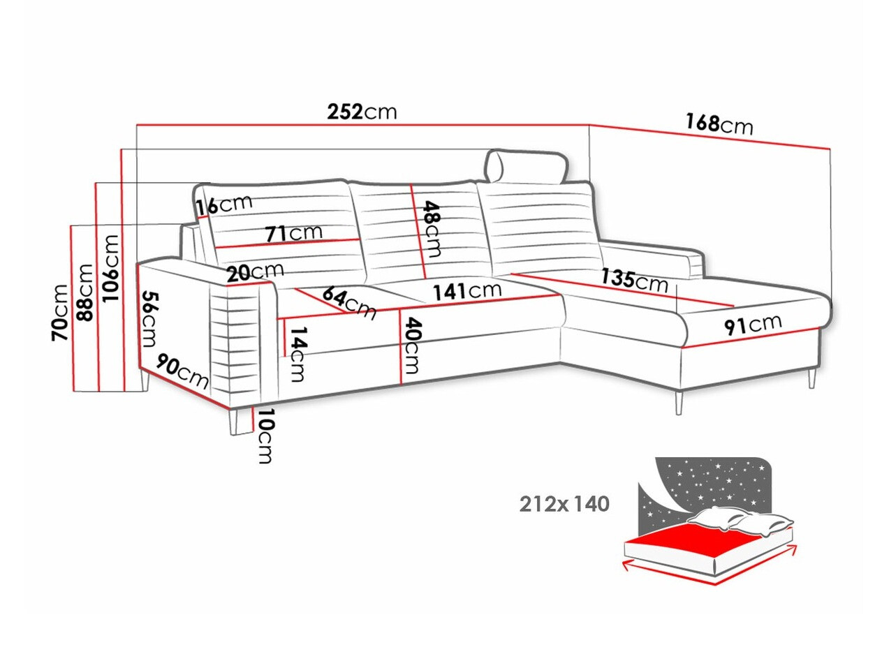 Corner sofa Comfivo Cumintudo (Velluto 25)