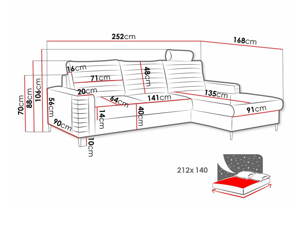 Corner sofa Comfivo Cumintudo (Velluto 25)