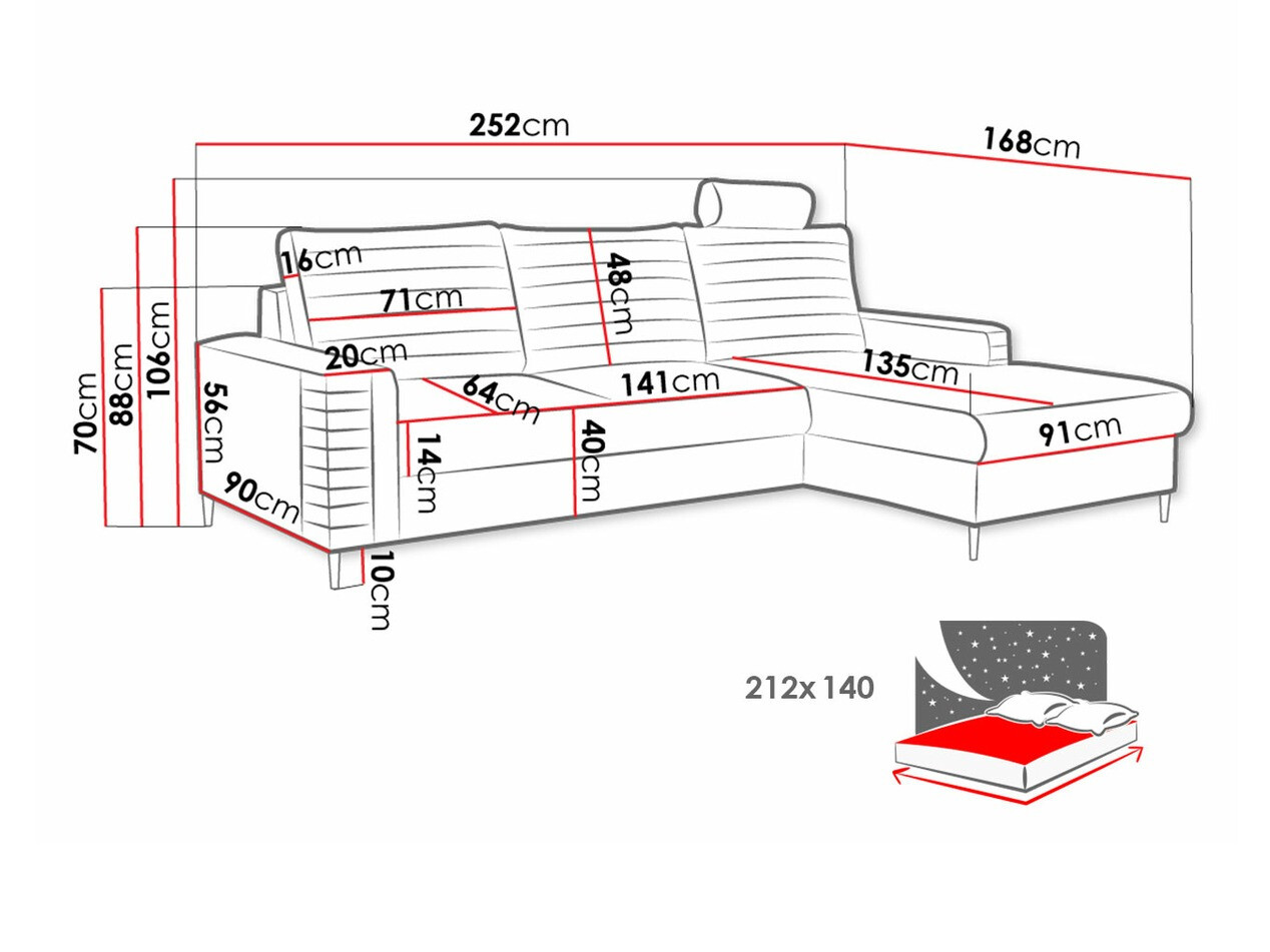 Corner sofa Comfivo Cumintudo (Velluto 33)