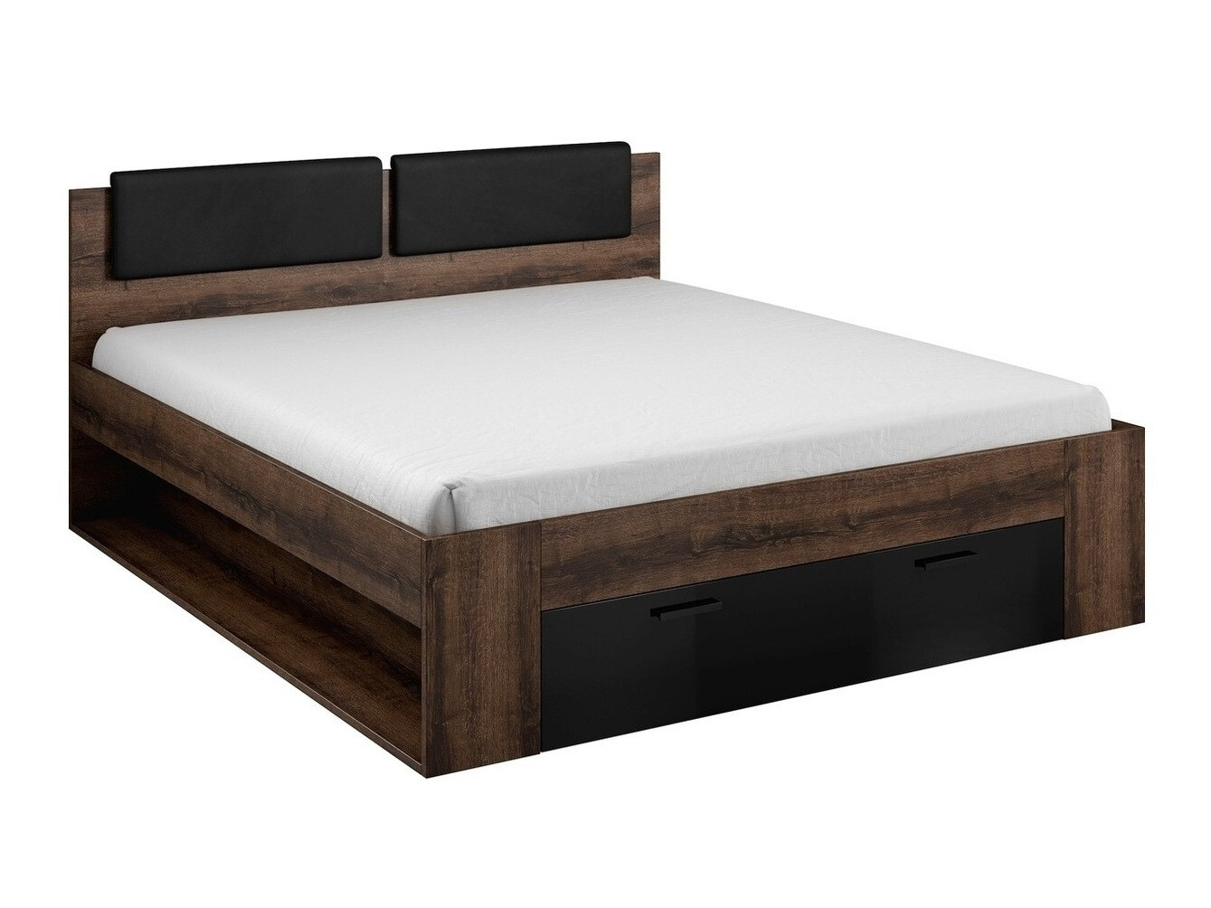 Bed Levruvu 106 (Monastery oak + Glossy black)