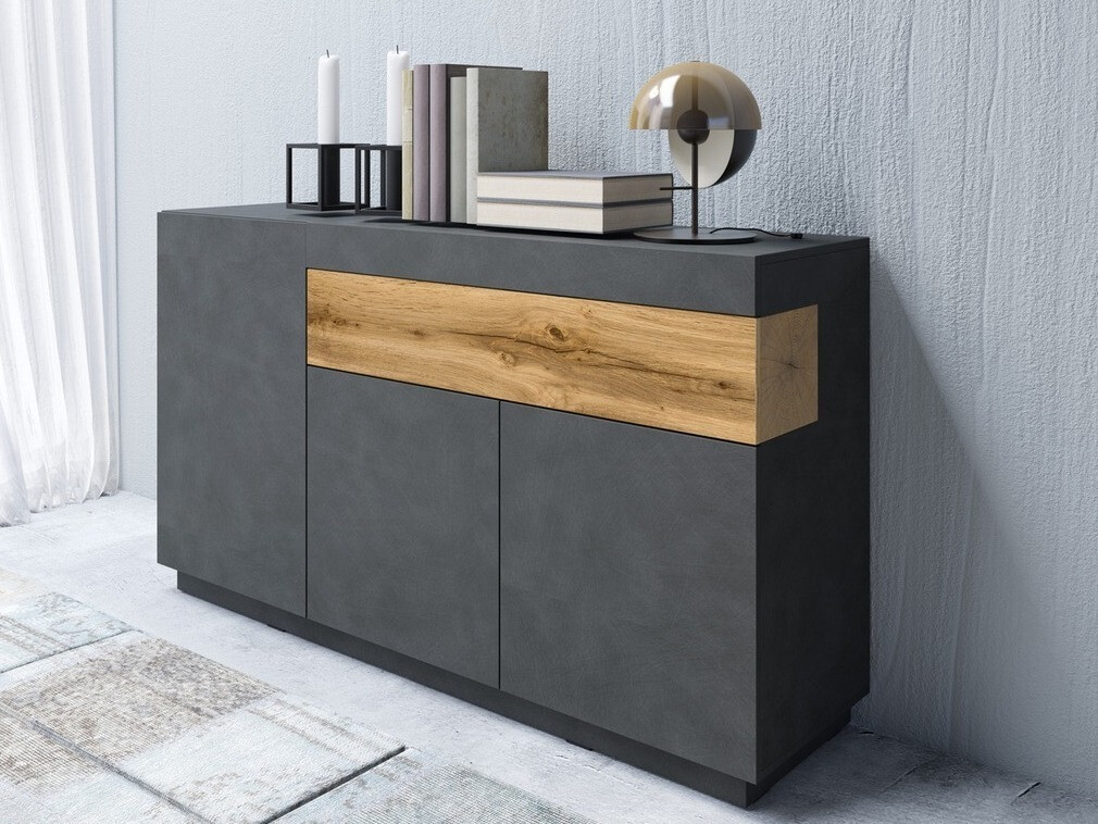 Chest of drawers Livlore 105 (Matera grey + Wotan Oak)