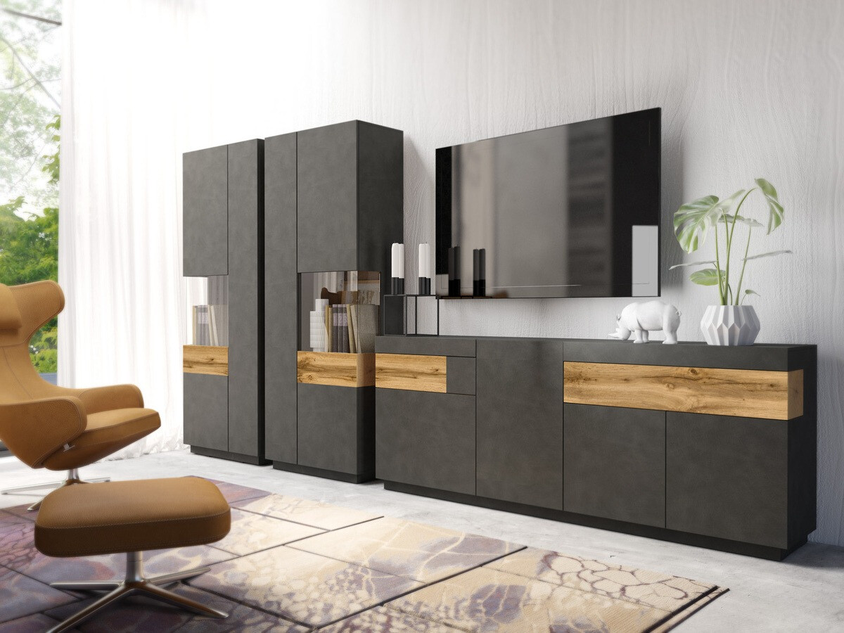 Living room set Livlore 108 (Matera grey + Wotan Oak)