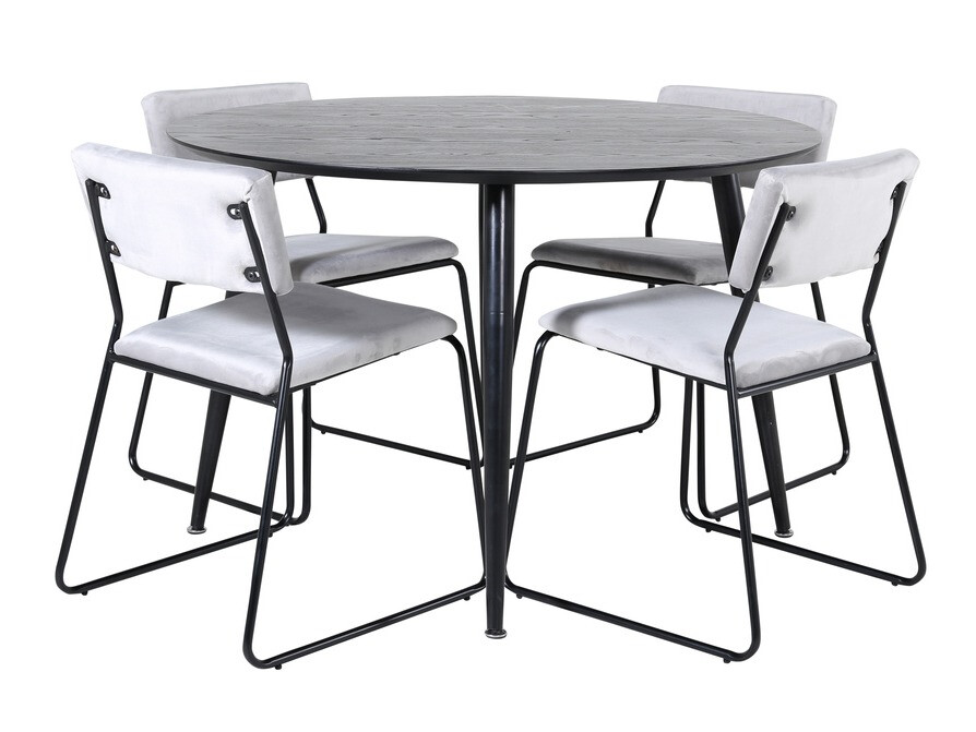 Dining set Dallas 2543 (Light grey + Black)