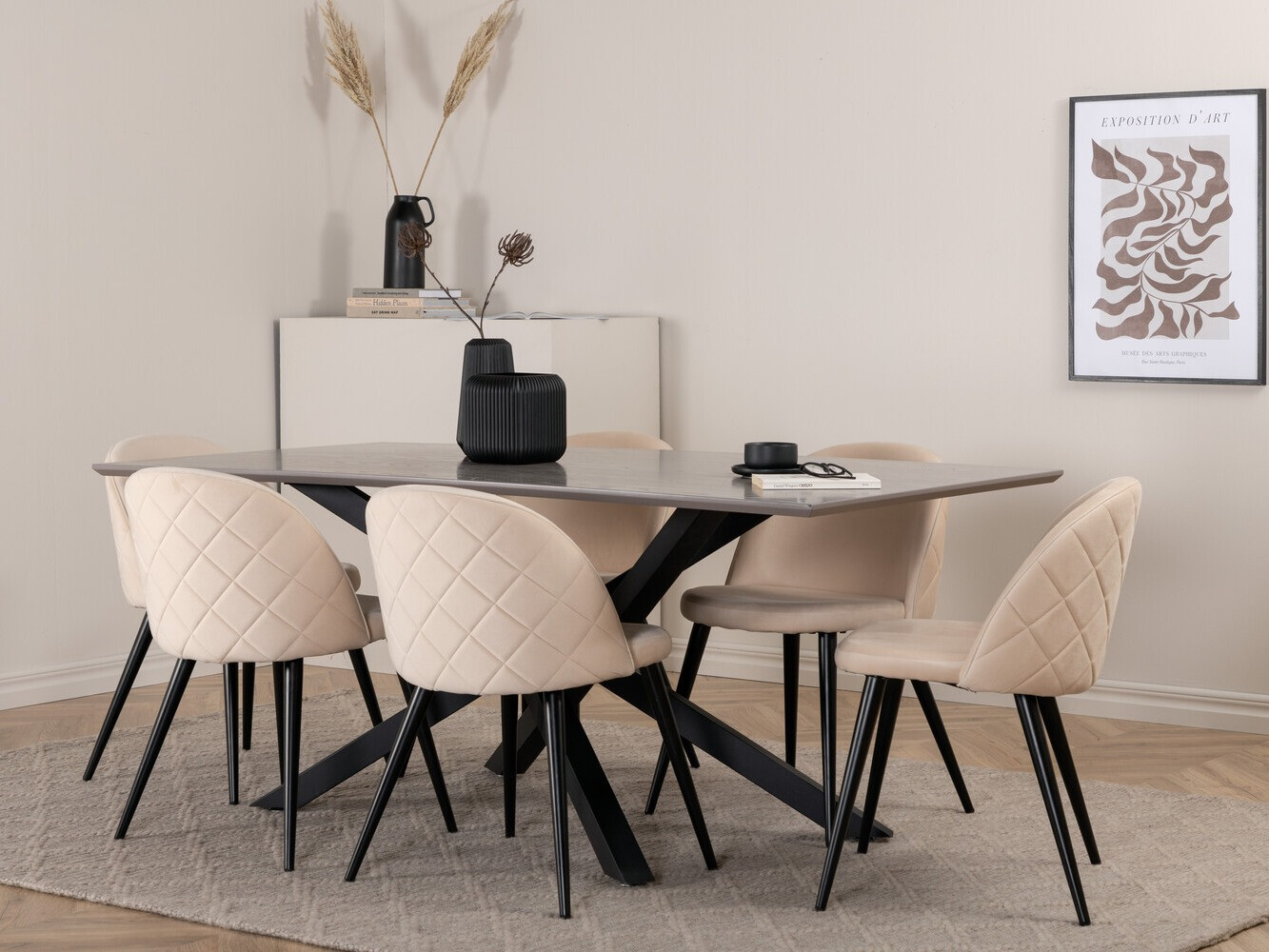 Dining set Dallas 3035 (Cream + Black)