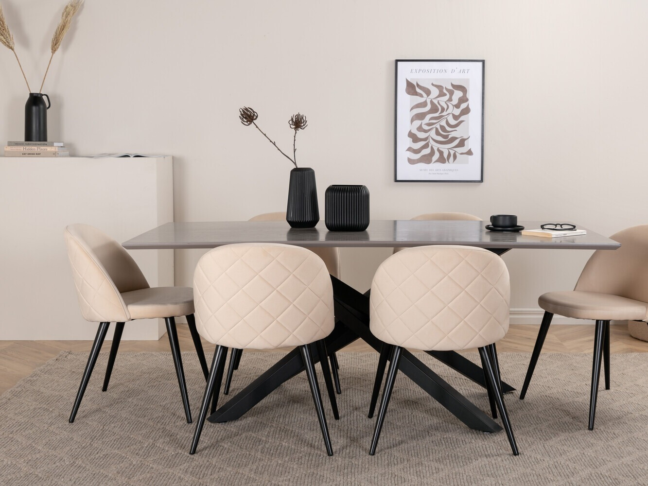 Dining set Dallas 3035 (Cream + Black)
