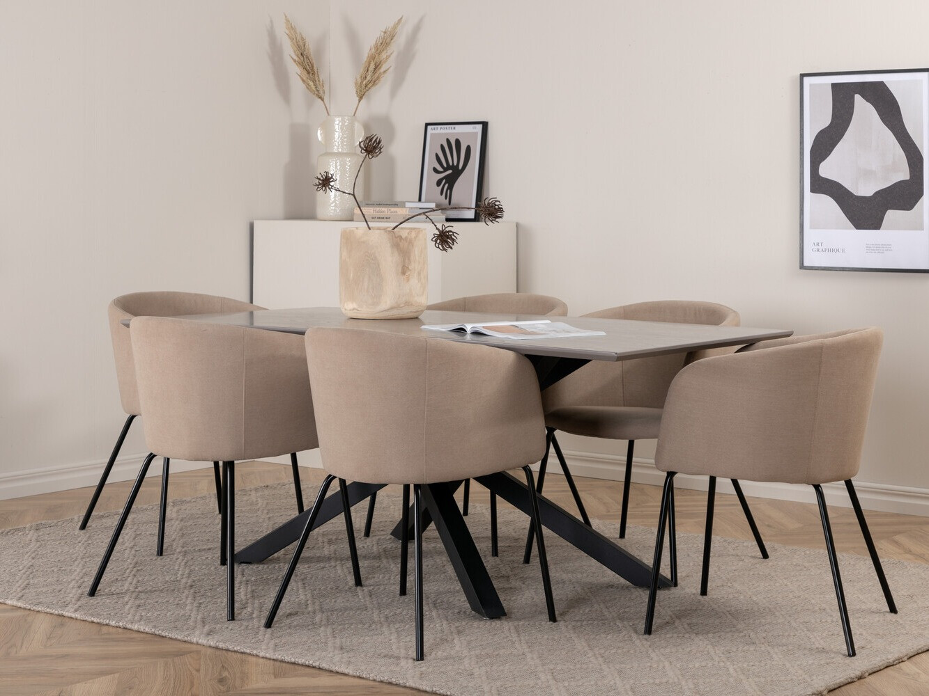 Dining set Dallas 3036 (Beige + Black)