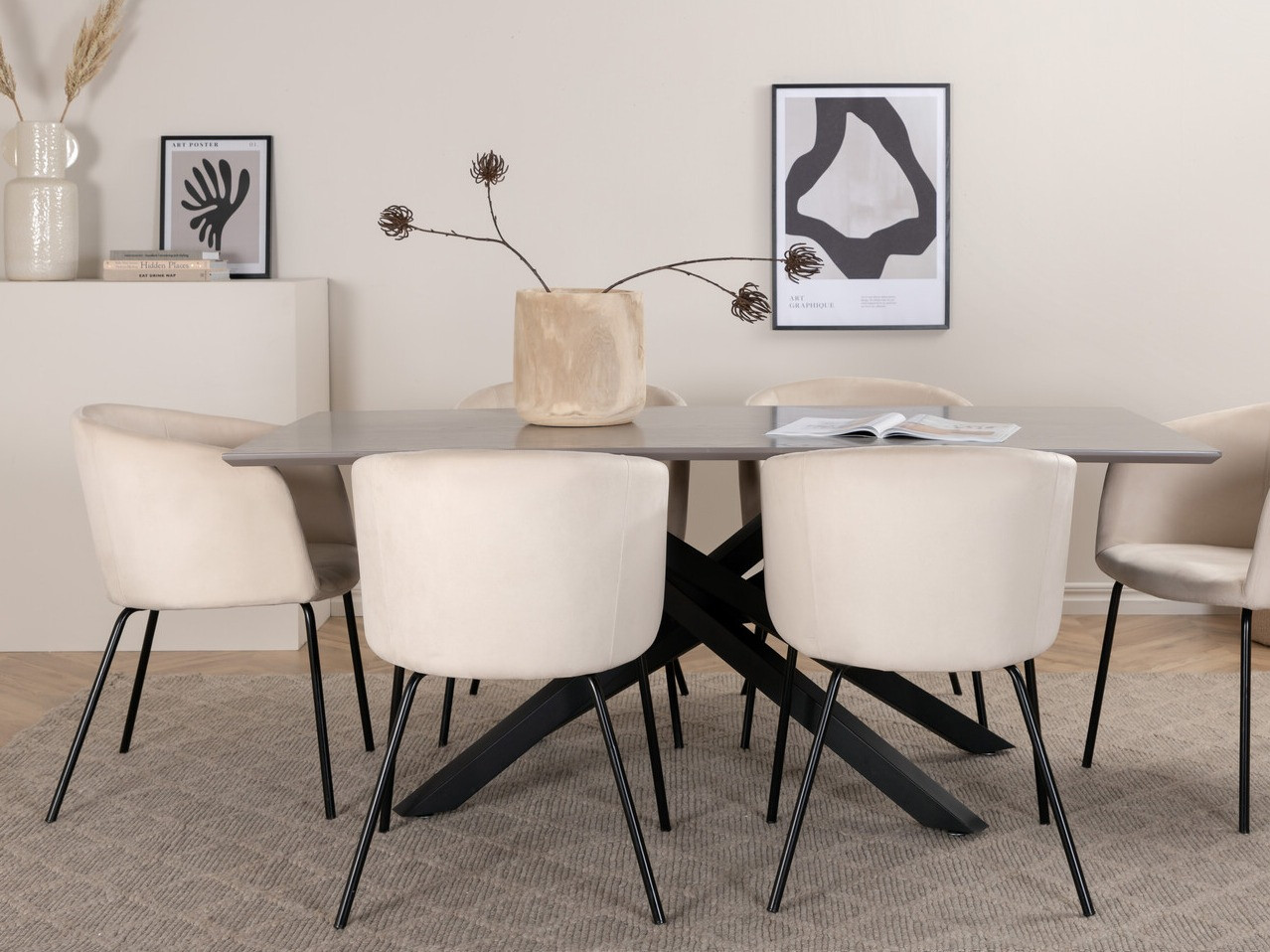 Dining set Dallas 3036 (Cream + Black)