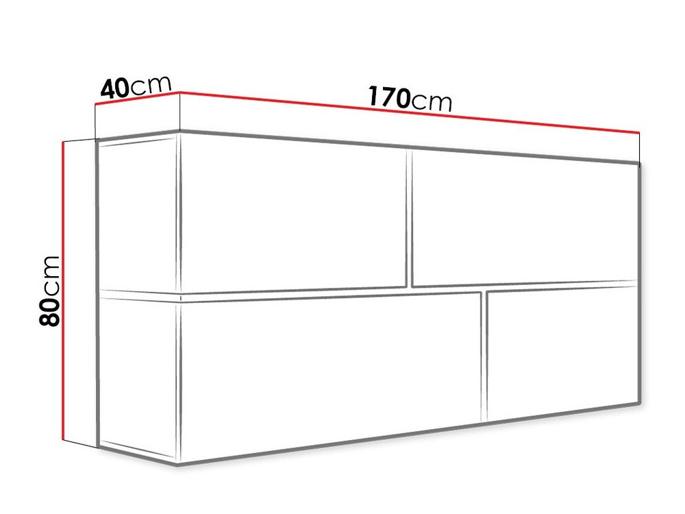 Wall cabinet Charlotte 100 (Black + Glossy black + White)