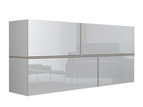 Wall cabinet Charlotte 100 (White + Glossy white + Sonoma oak)