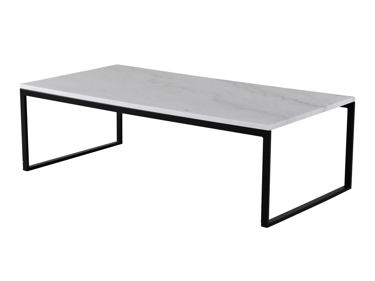 Coffee table Dallas 179 (White marble + Black)