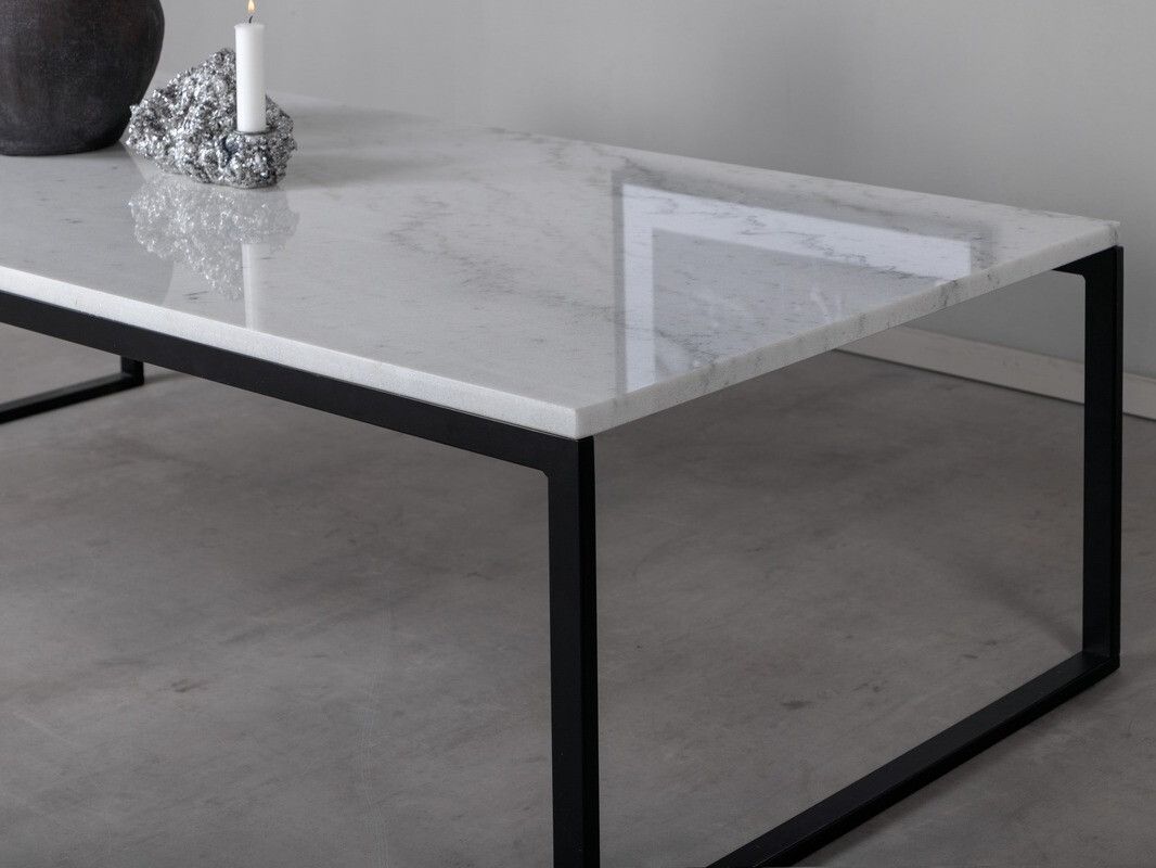 Coffee table Dallas 179 (White marble + Black)