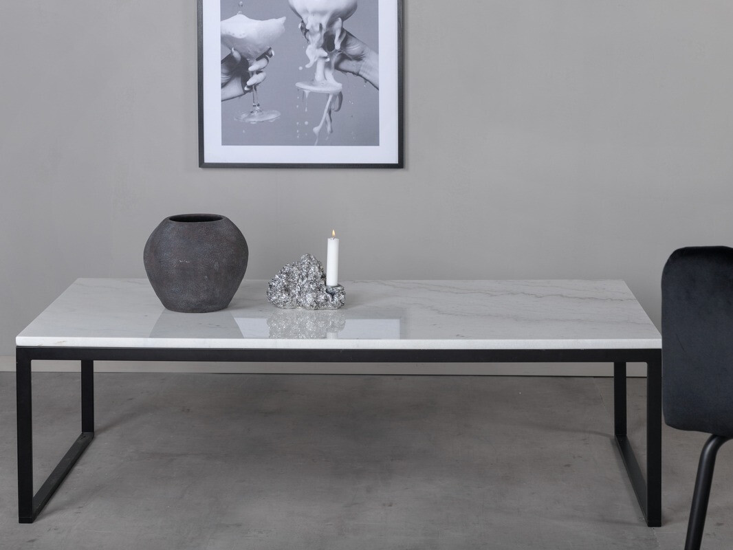 Coffee table Dallas 179 (White marble + Black)