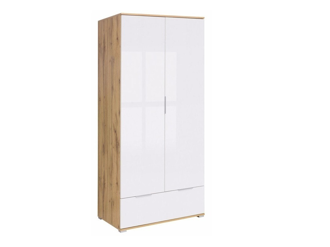 Wardrobe Tivetra 111 (Wotan Oak + Glossy white)