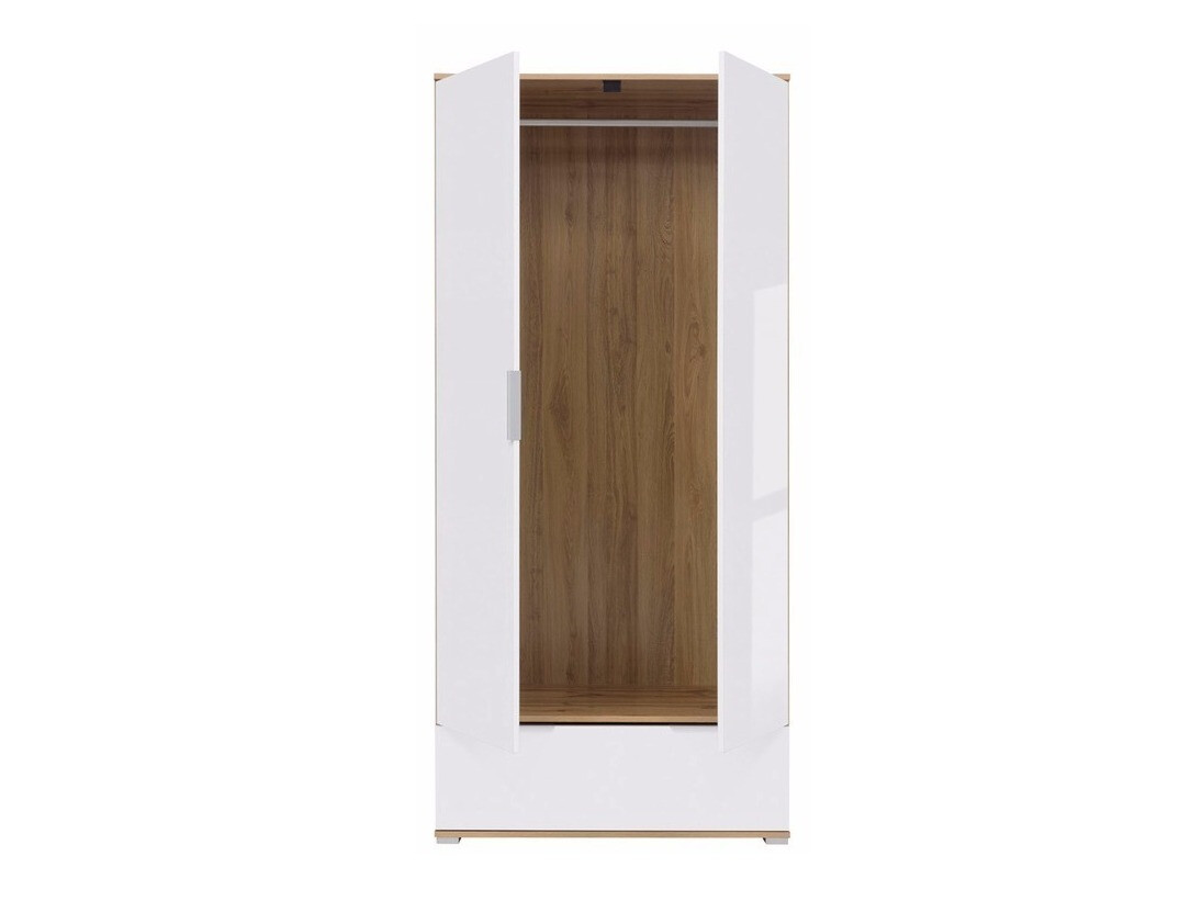 Wardrobe Tivetra 111 (Wotan Oak + Glossy white)