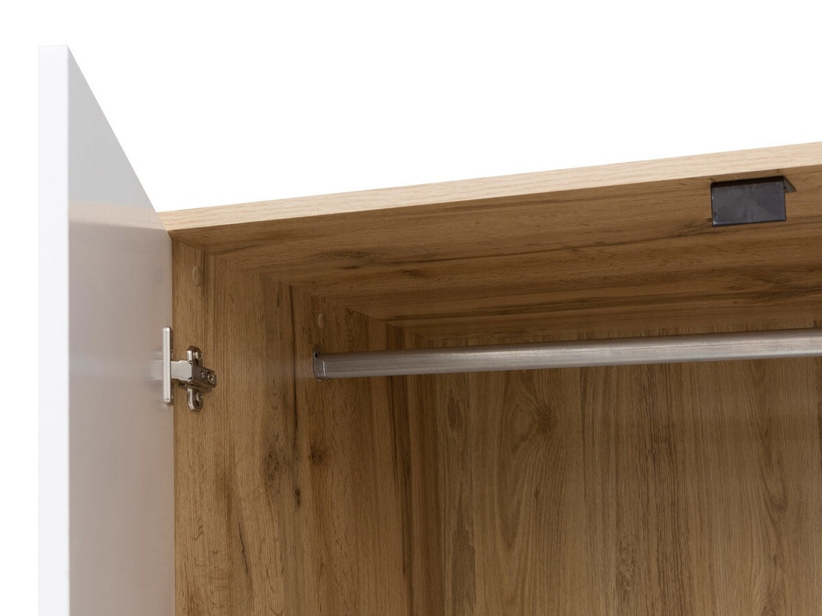 Wardrobe Tivetra 111 (Wotan Oak + Glossy white)