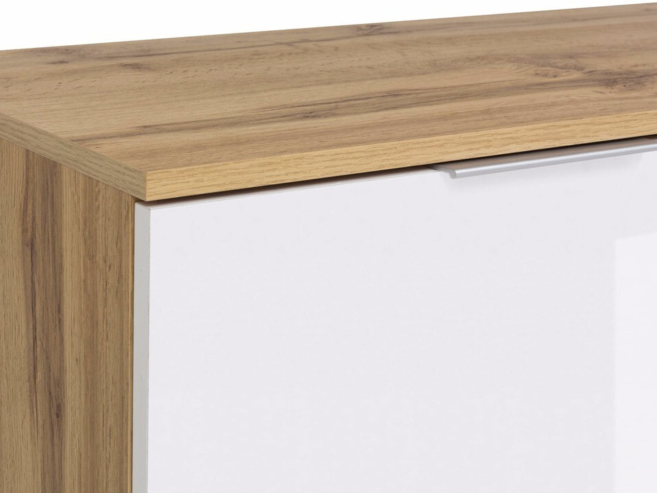 Wardrobe Tivetra 111 (Wotan Oak + Glossy white)