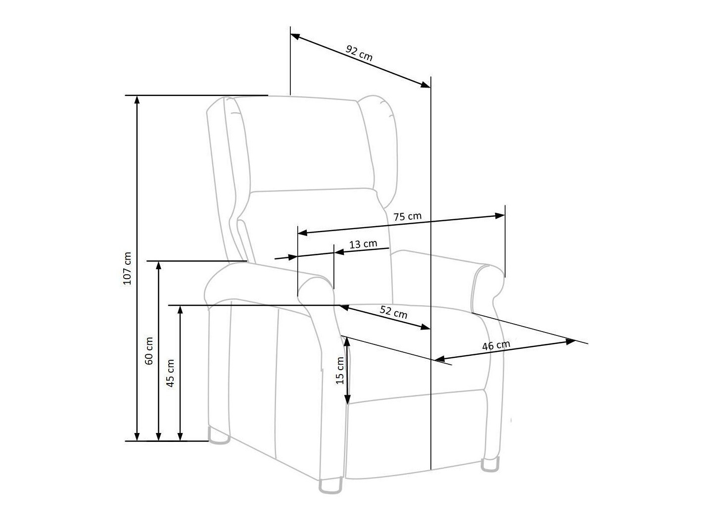 Armchair recliner Houston 854 (Grey)
