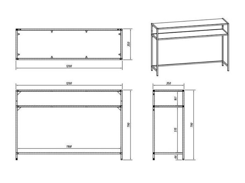 Console table Norsica Sevferi 126 (Black ash + Black)