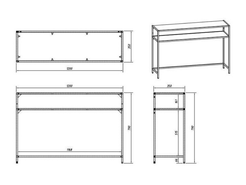 Console table Norsica Sevferi 126 (Wild oak + Black)
