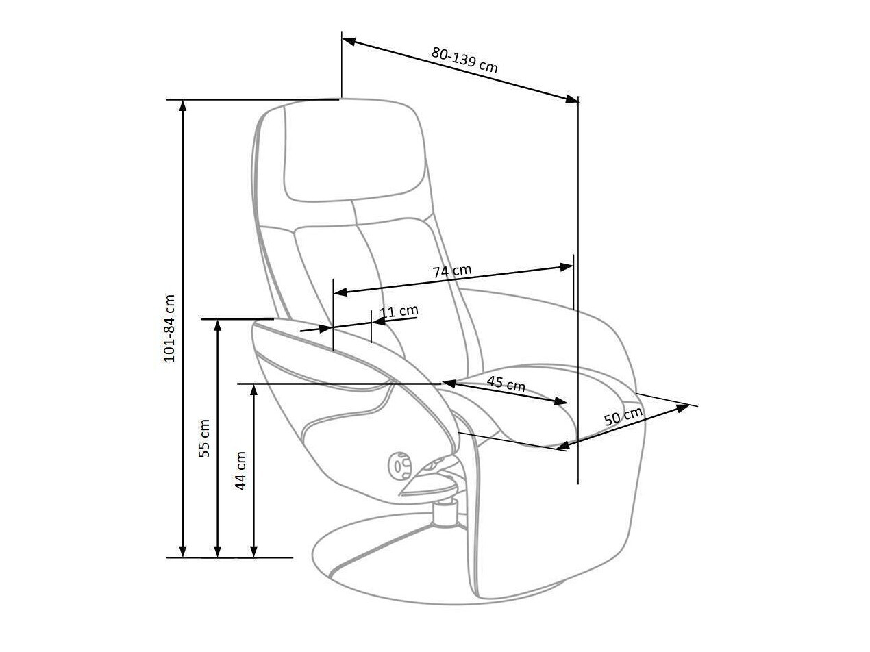 Armchair recliner Houston 492 (Black)
