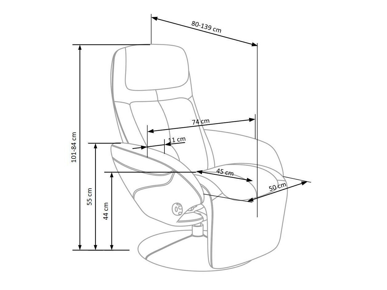 Armchair recliner Houston 492 (Grey)