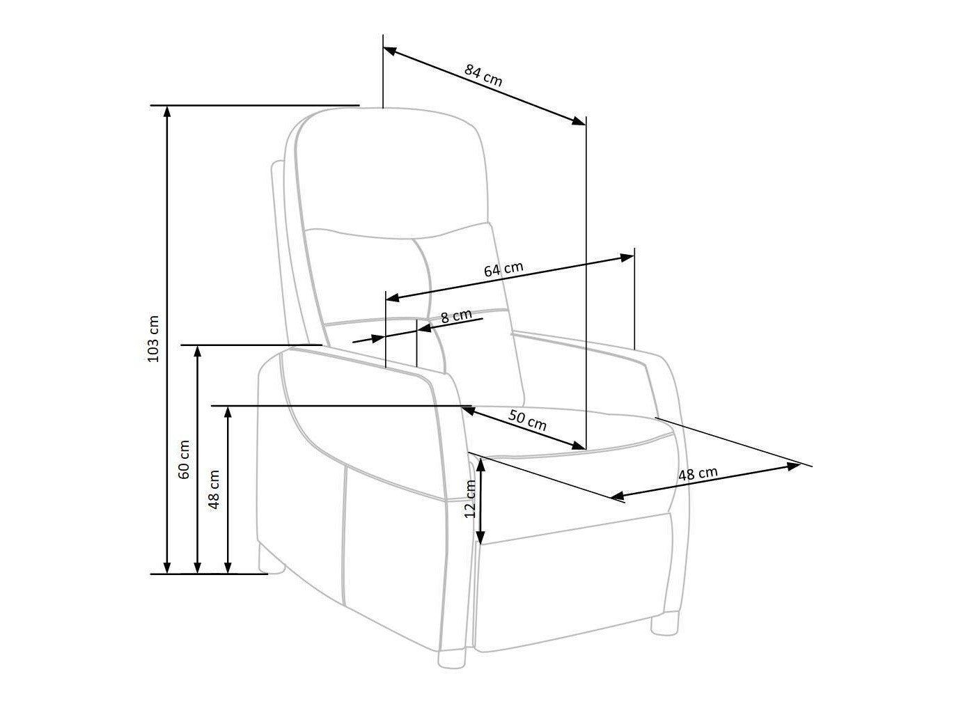 Armchair recliner Houston 992 (Bluvel 78)