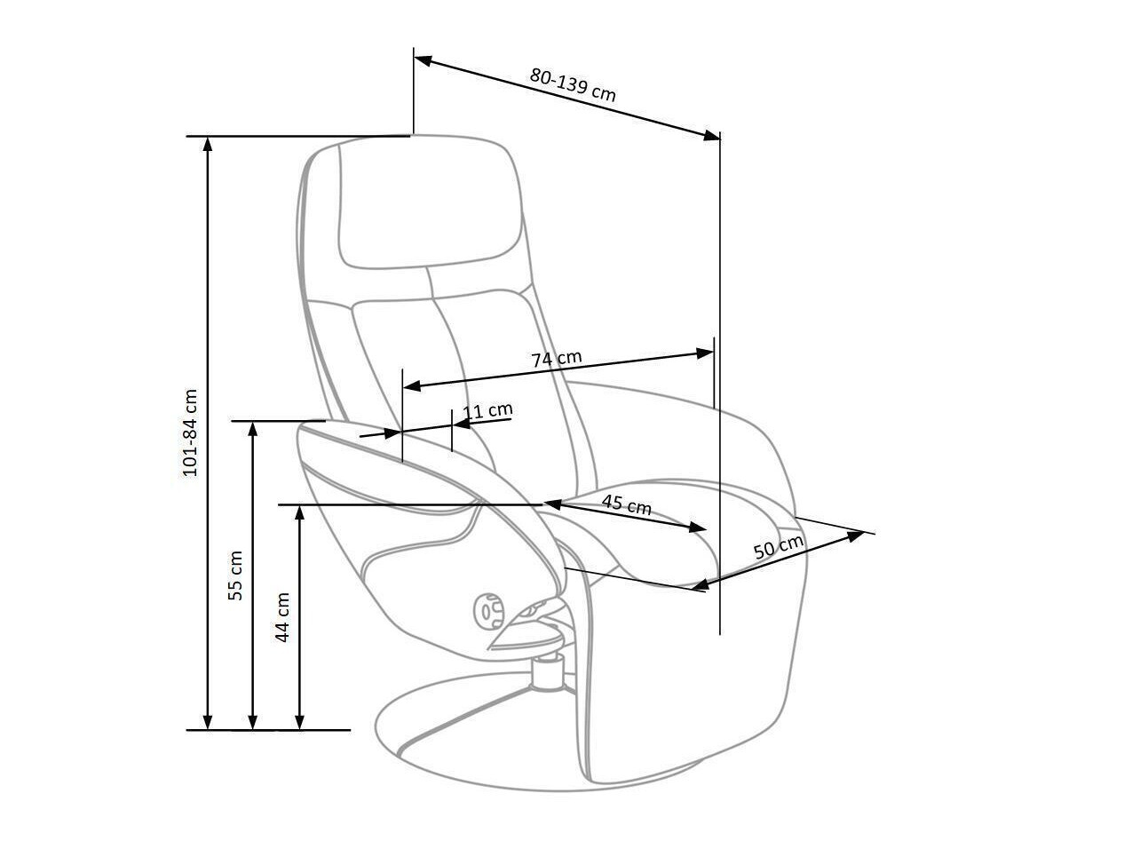 Recliner armchair Houston 492 (Cappuccino)
