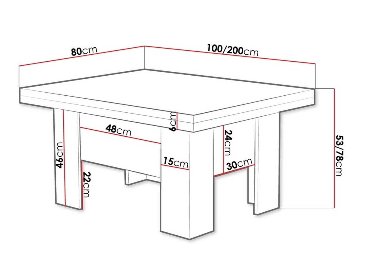 Transforming coffee table Stanton 102 (Sonoma oak)
