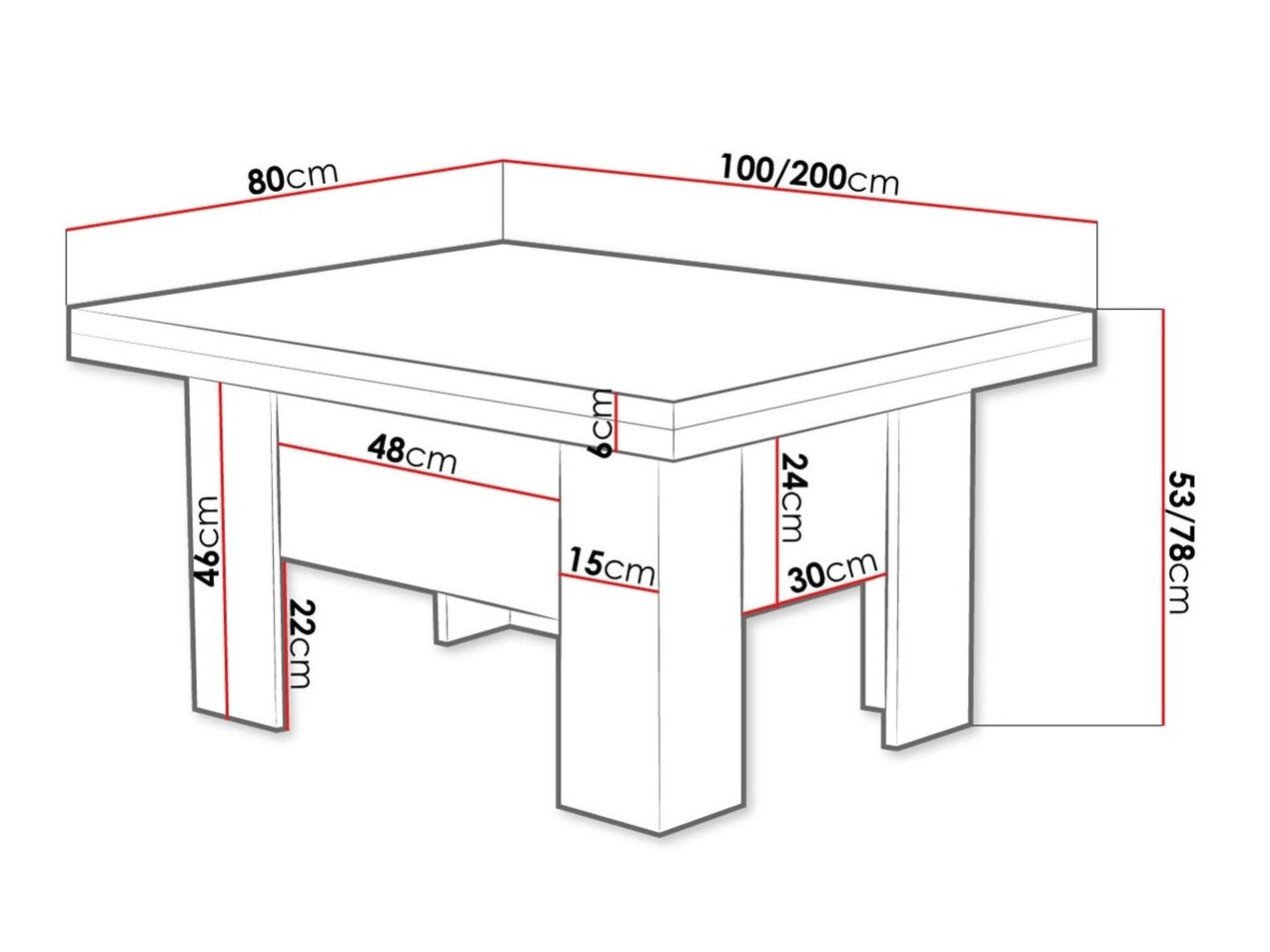 Transforming coffee table Stanton 102 (White)
