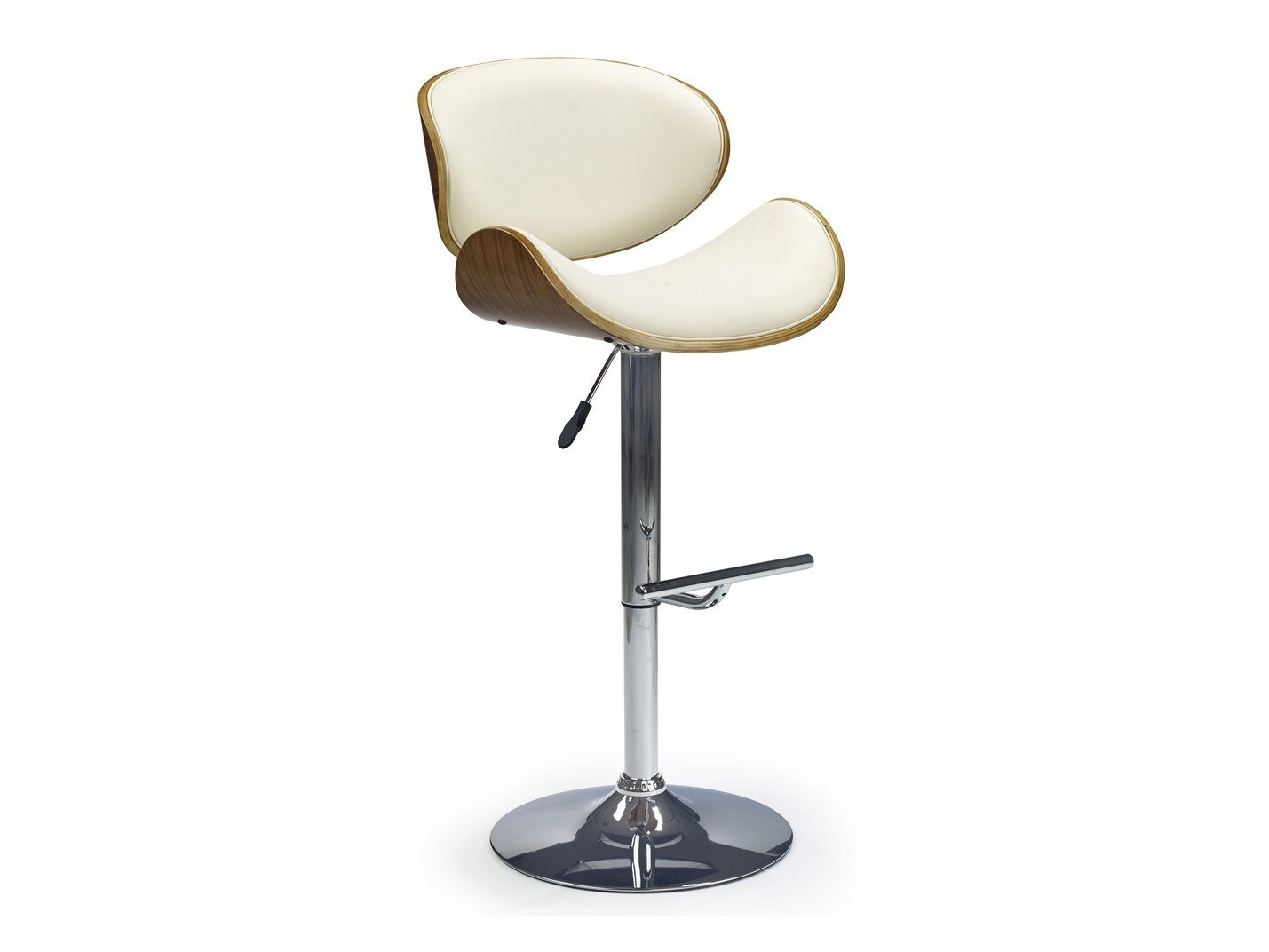 Counter stool Houston 517 (Walnut + Cream + Silver)