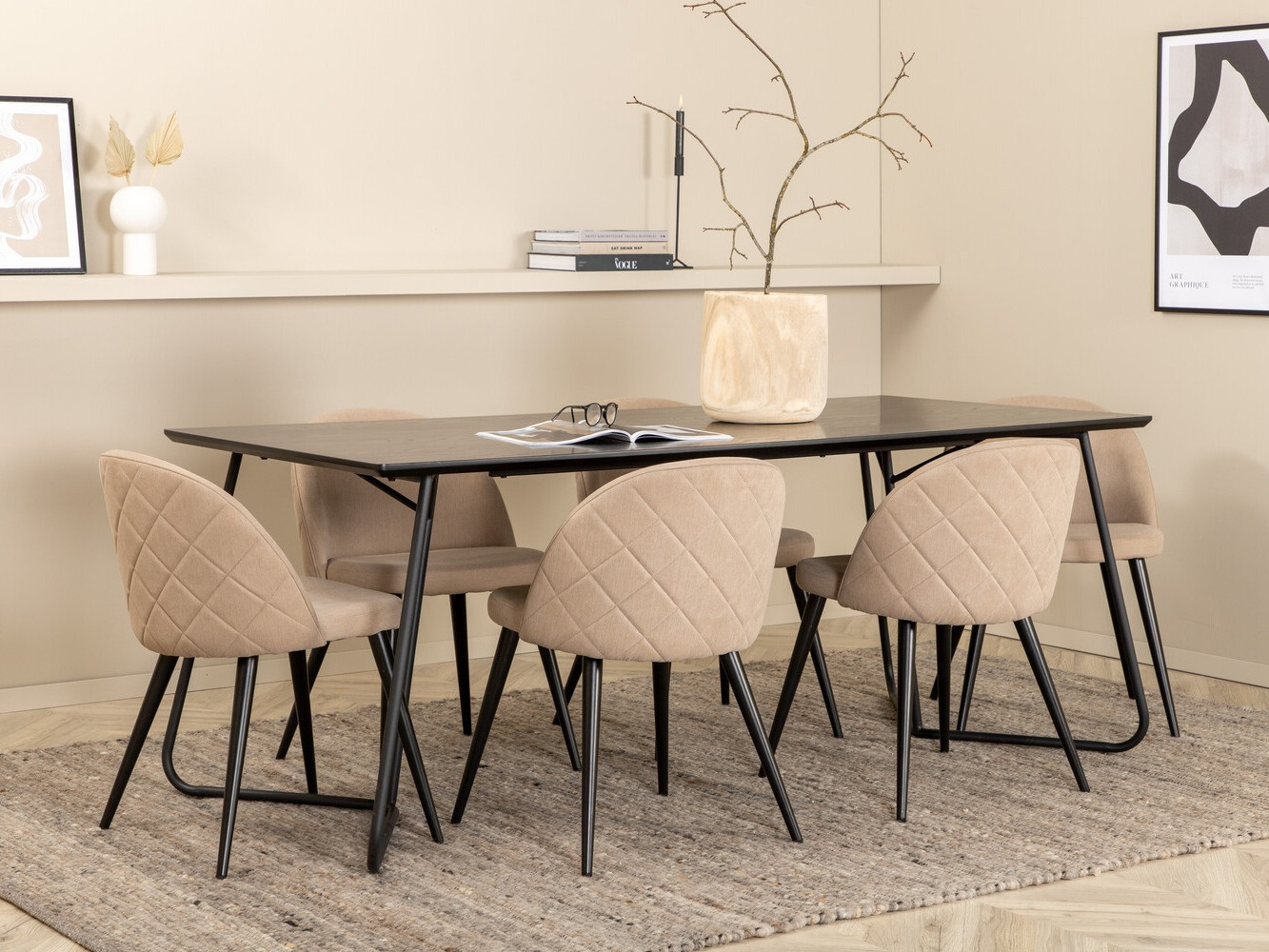 Dining set Dallas 2723 (Cream + Black)