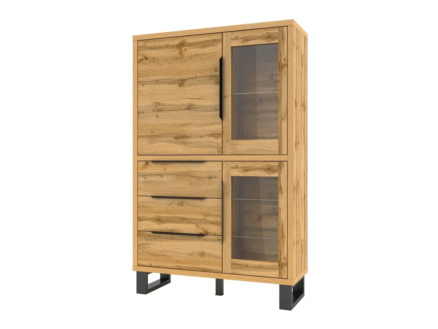Bookcase Avicavu 104 (Wotan Oak + Black)