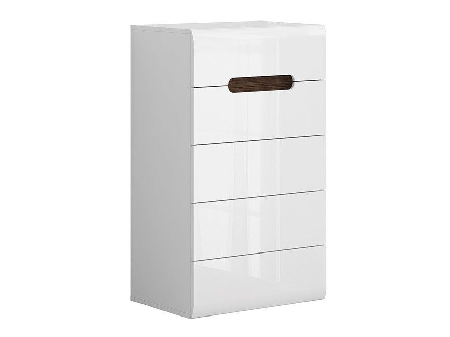 Chest of drawers Serveso 103 (White + Glossy white)