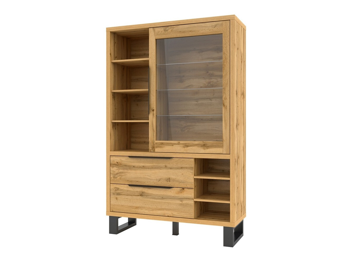 Bookcase Avicavu 105 (Wotan Oak + Black)