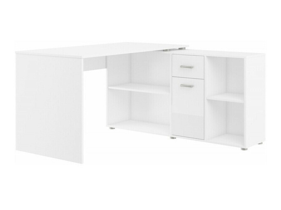Corner desk Gilroy 113 (White + Glossy white)