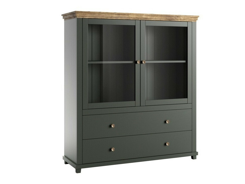 Chest of drawers Tolnue 105 (Dark green + Lefkas oak)