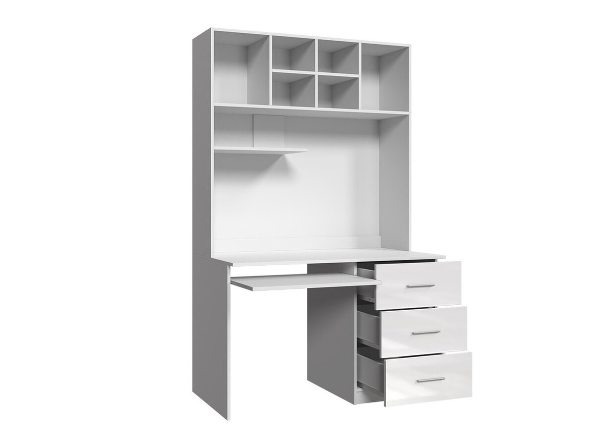 Desk Campus (White + Glossy white + Glossy pink)