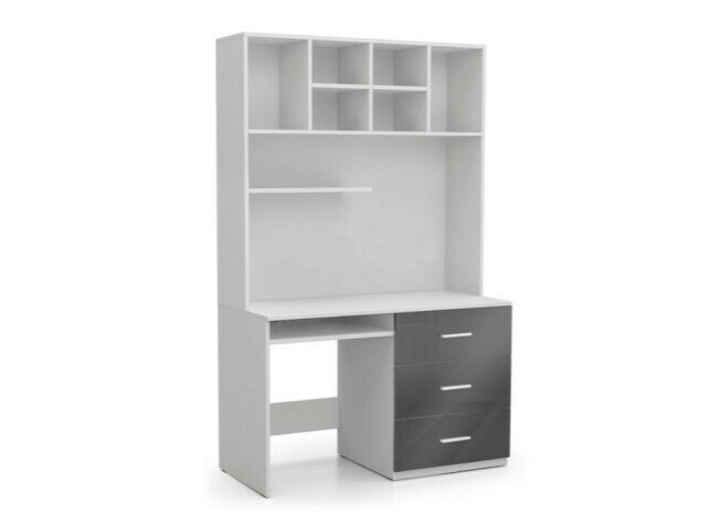 Desk Salmere 109 (White + Glossy white + Gloss grey)