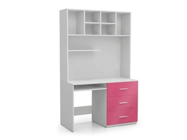 Desk Salmere 109 (White + Glossy white + Glossy pink)
