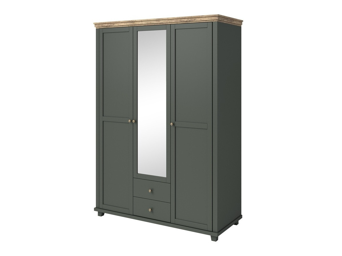 Wardrobe Tolnue 114 (Dark green + Lefkas oak)