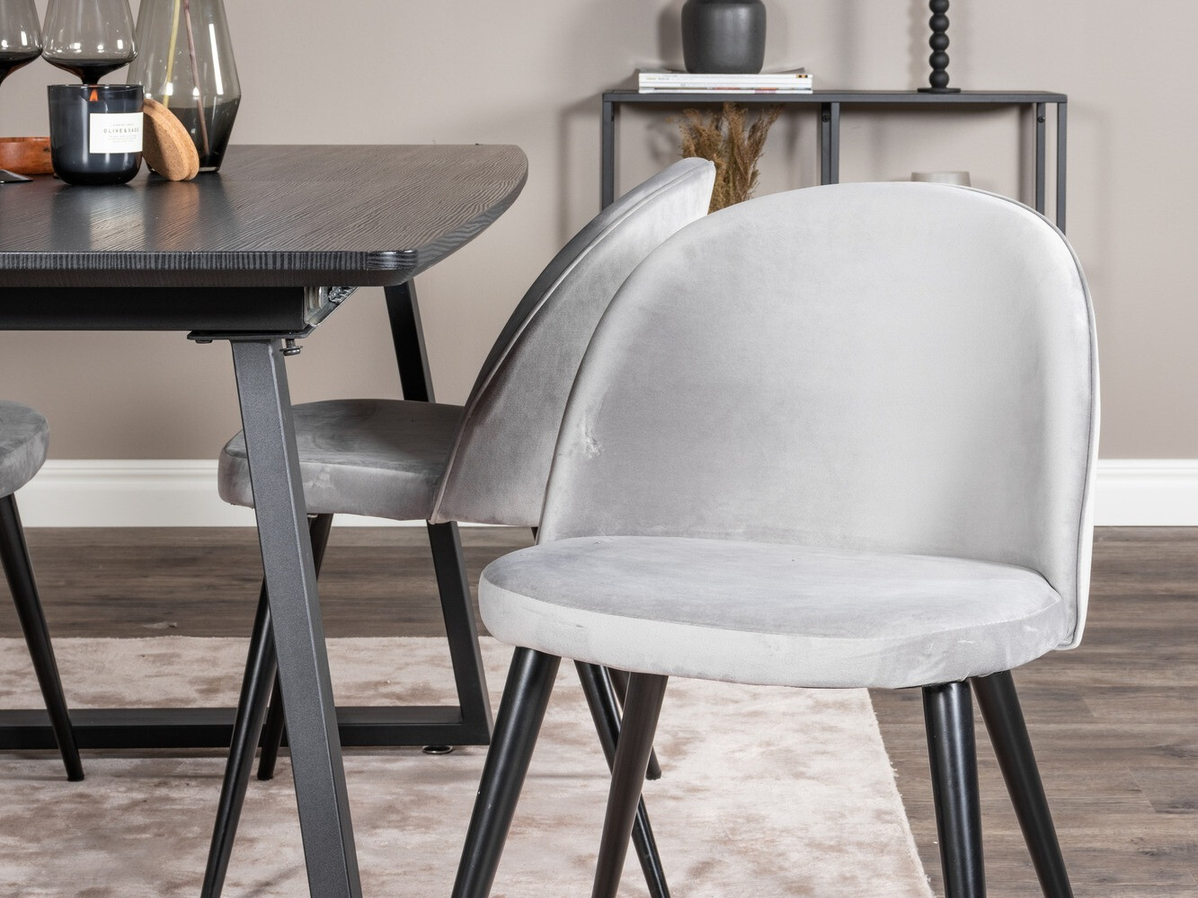Dining set Dallas 1609 (Grey + Black)