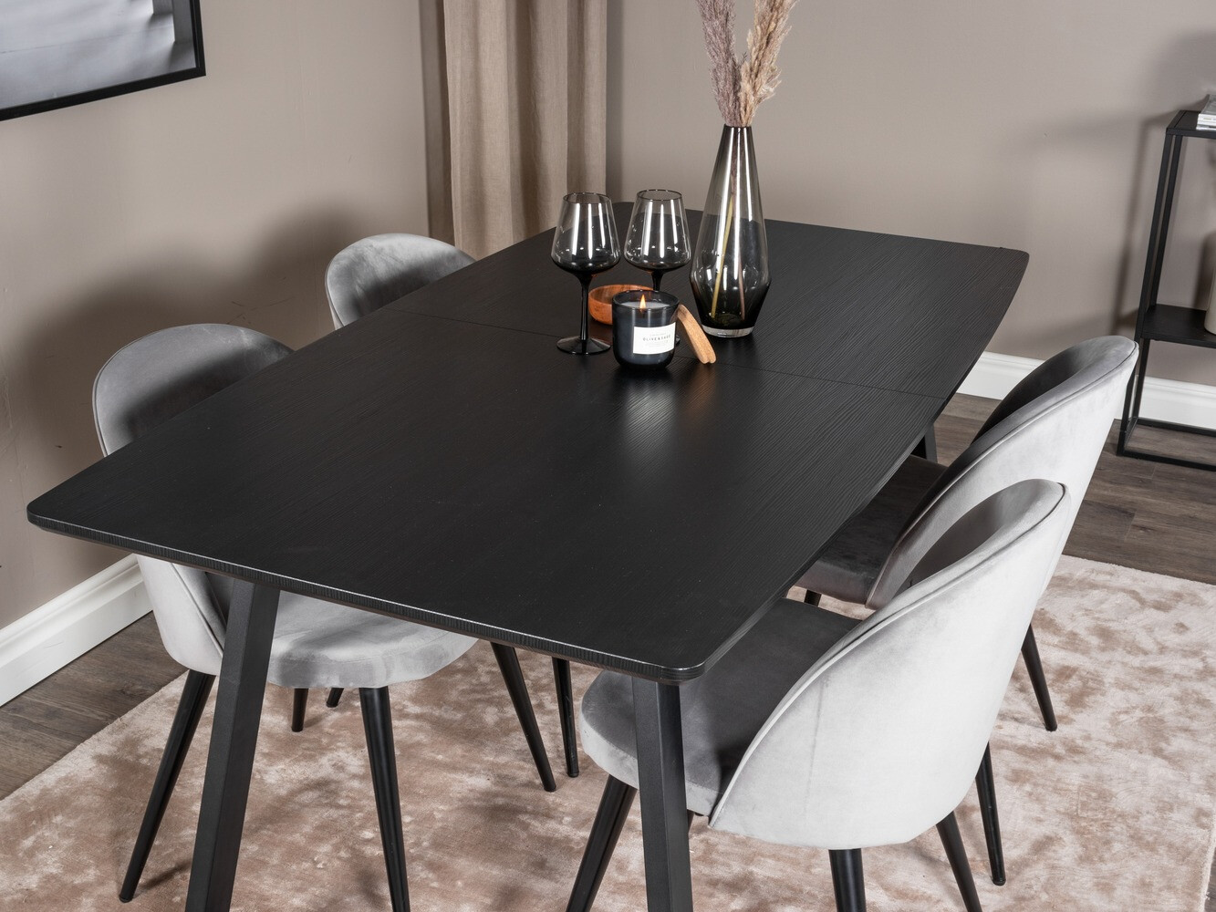 Dining set Dallas 1609 (Grey + Black)