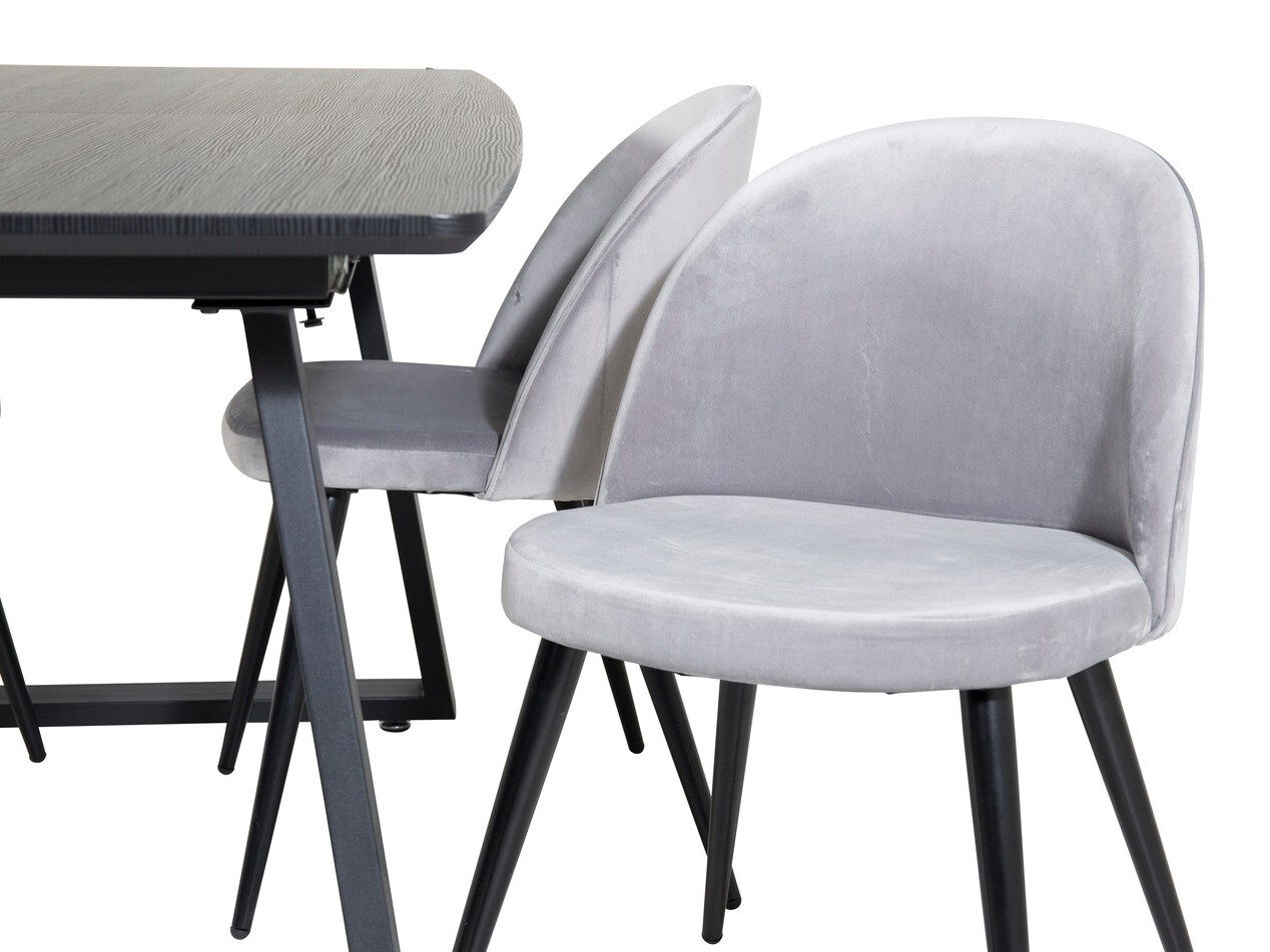 Dining set Dallas 1609 (Grey + Black)