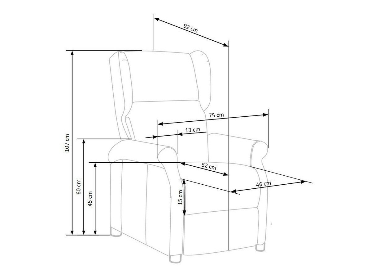 Armchair recliner Houston 878 (Grey)