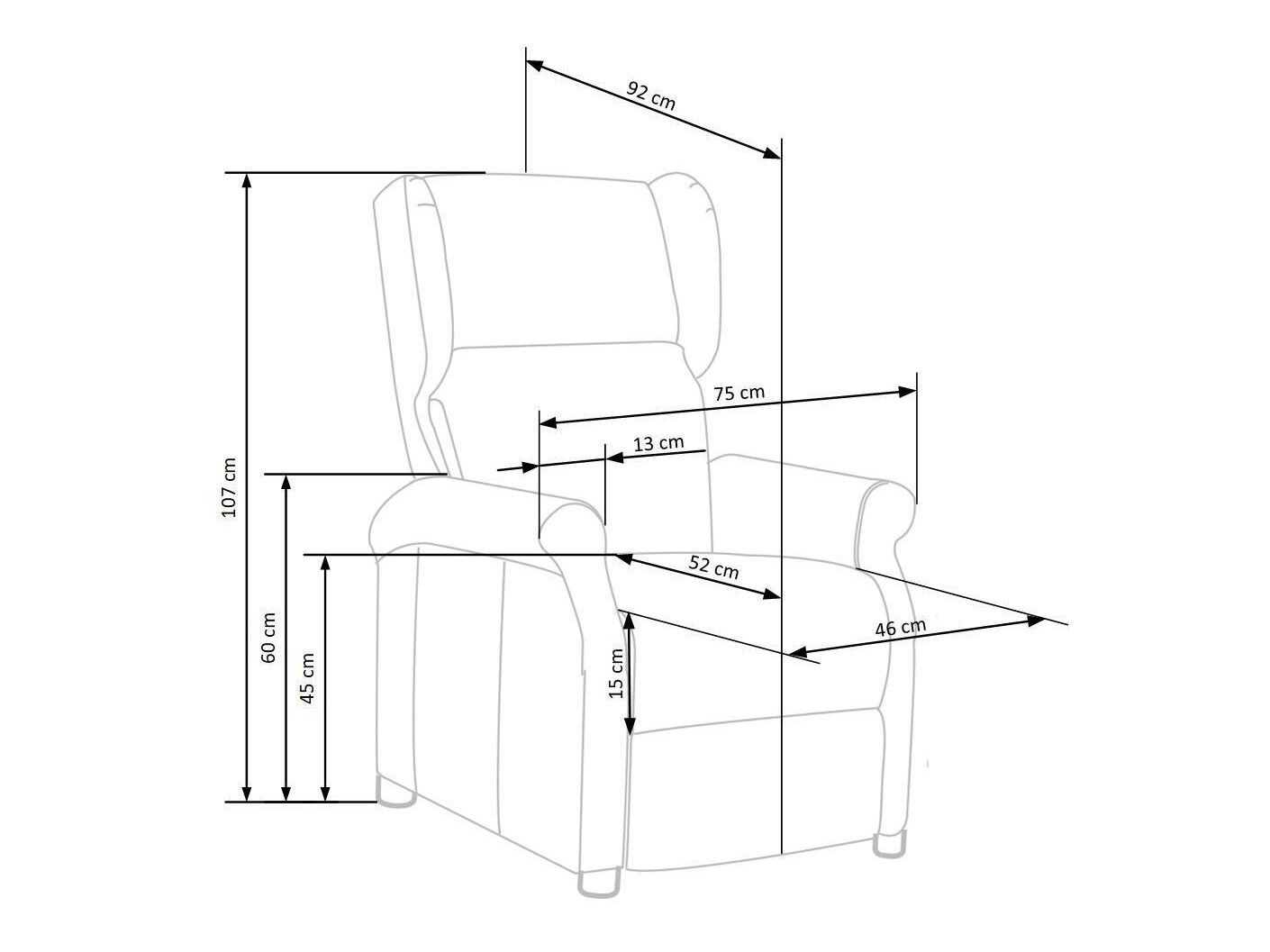 Armchair recliner Houston 878 (Yellow)