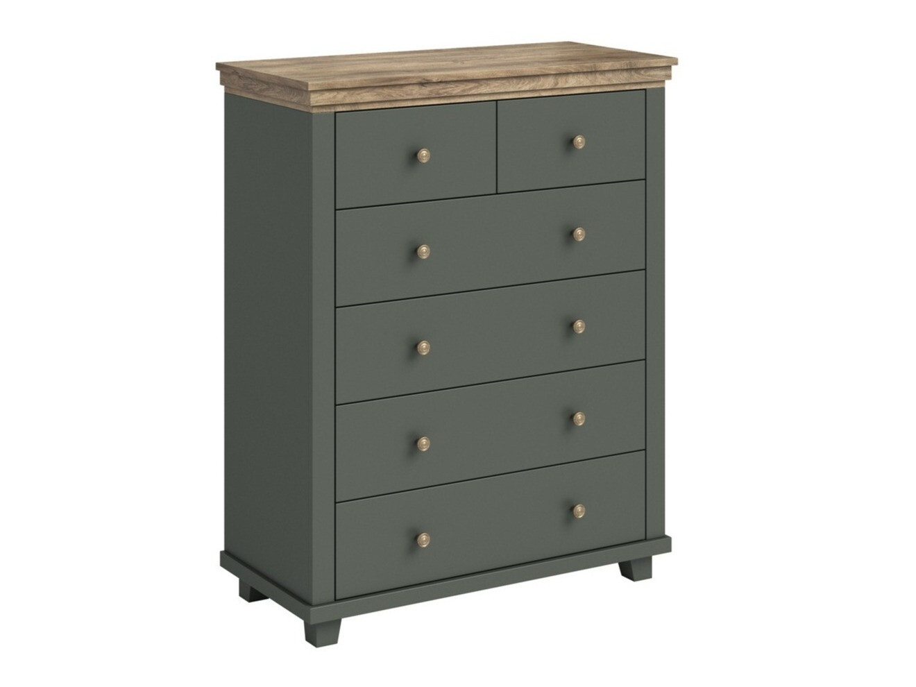Chest of drawers Tolnue 121 (Dark green + Lefkas oak)