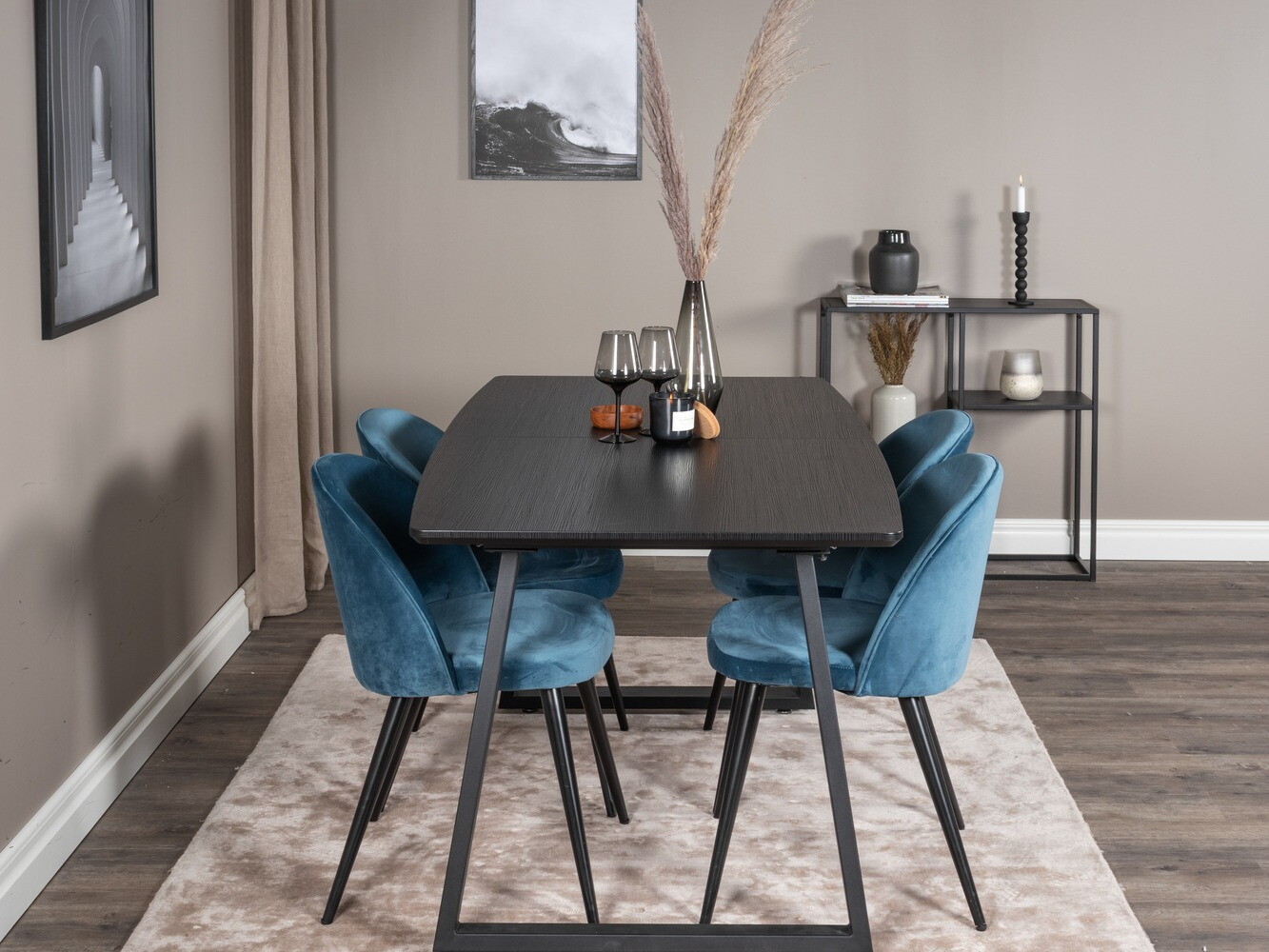 Dining set Dallas 1609 (Blue + Black)