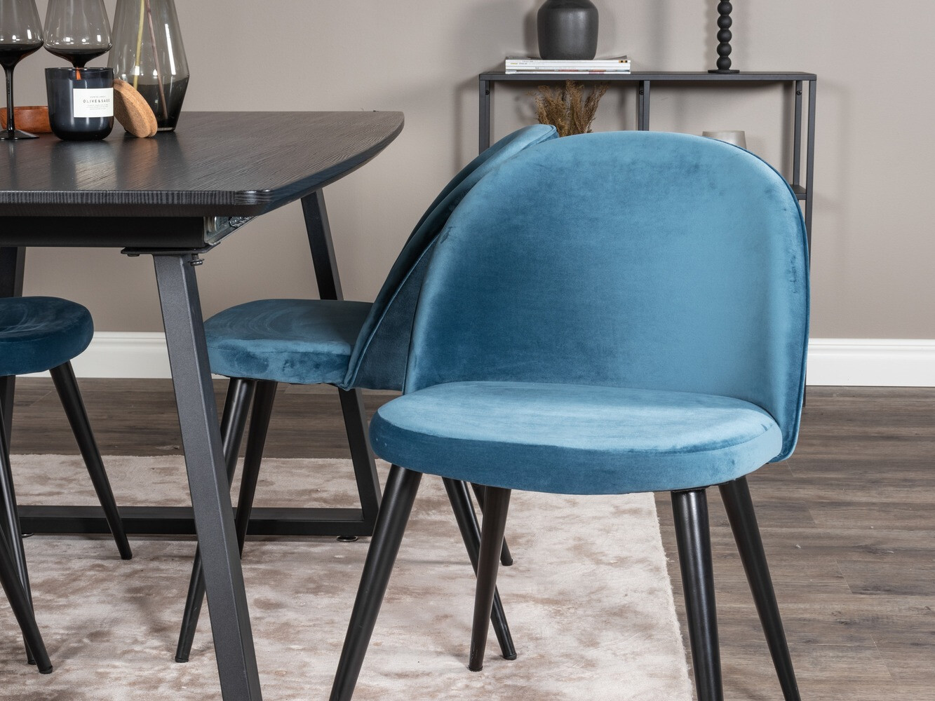 Dining set Dallas 1609 (Blue + Black)